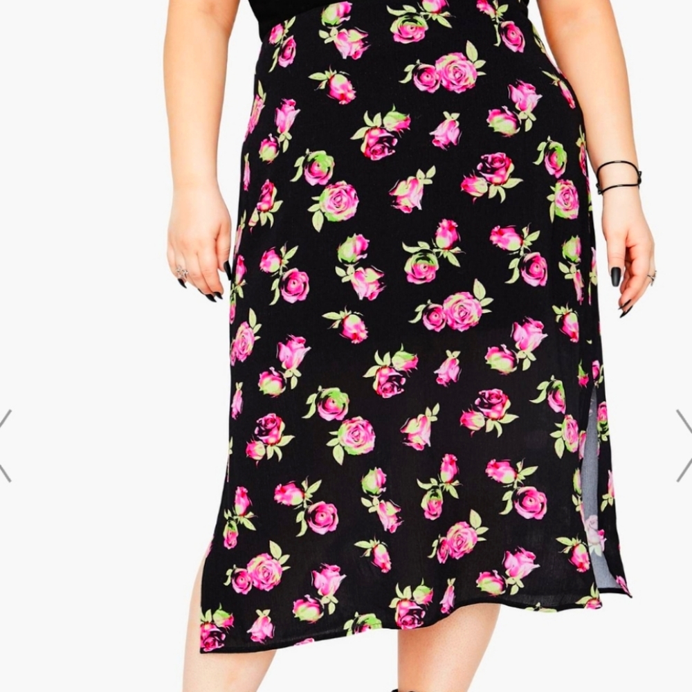 FLORAL MIDI skirt